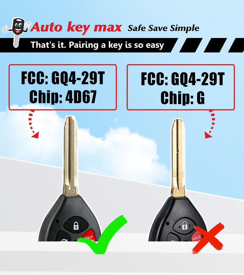 DIY Programmer Tool for 2008-2010 Toyota Corolla, 2008-2012 Toyota Avalon GQ4-29T with 4D67 Chip SKU: KPRO+T4SE