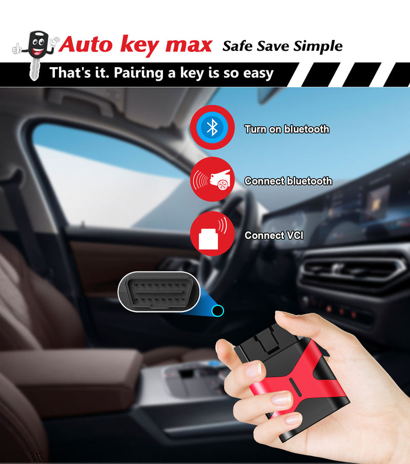 OBD2 Key Tool,Simple Key Programmer/Self Pairing Replacement for Head Key Blade Car Key Fob SKU: KPRO+OBD