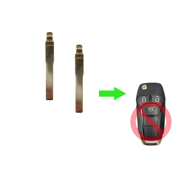 2 REPLACEMENT KEYLESS REMOTE FLIP KEY UNCUT KEY BLADE BLANK FOR FORD N5F-A08TAA