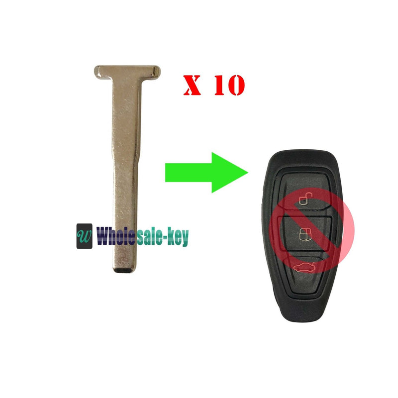 LOT OF 10 Peps Smart Prox Insert Remote Emergency Key Blade Blank Uncut For FORD