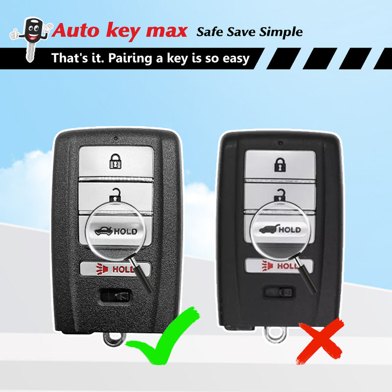 Simple car Key OBD2 Programmer Replacement for 2015 2016 2017 2018 Acura ILX RLX TLX Smart Keyless Remote FCCID: KR5V1X SKU: KPRO+A4RB