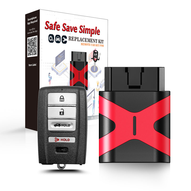 Simple car Key OBD2 Programmer Replacement for 2015 2016 2017 2018 Acura ILX RLX TLX Smart Keyless Remote FCCID: KR5V1X SKU: KPRO+A4RB