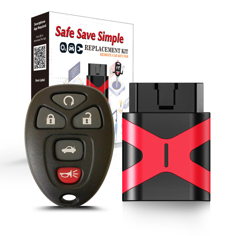 Simple Key Fob, Keyless Entry Remote Programmer Kit , Replacement for Chevy Malibu 2004 2- 2012 Cobalt Pontiac G5 G6 Grand Prix Buick Lacrosse Saturn Aura Sky KOBGT04A SKU: KPRO+C5RB-1