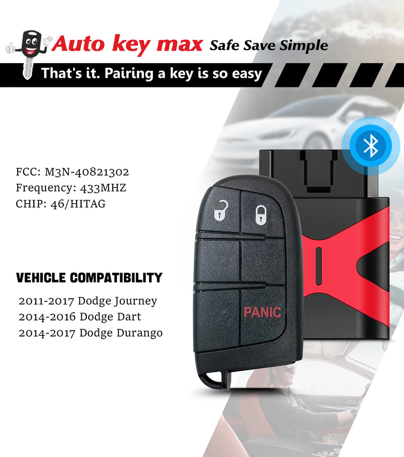 Easy Self Pairing car Key Programmer Tool Replacement for Dodge Charger 2011-2018 Challenger 2015-2018 Dart 2014-2016 Smart Keyless Remote M3N-40821302 SKU: KPRO+D3RE-D4RF-D4RL-D5RE