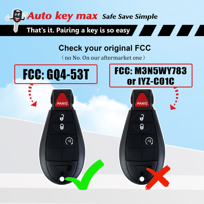 DIY Programmer Kit ADD spare Key for 2013-2017 Dodge RAM 1500 2500 3500 Remote GQ4-53T SKU: KRO+D4RE