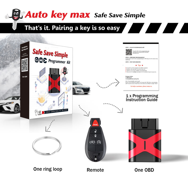DIY Programmer Kit for 2013-2016 Dodge Dart Remote 5 BTN M3N32297100 SKU: KPRO+D5RJ