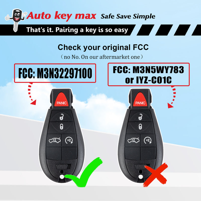 DIY Programmer Kit for 2013-2016 Dodge Dart Remote 5 BTN M3N32297100 SKU: KPRO+D5RJ