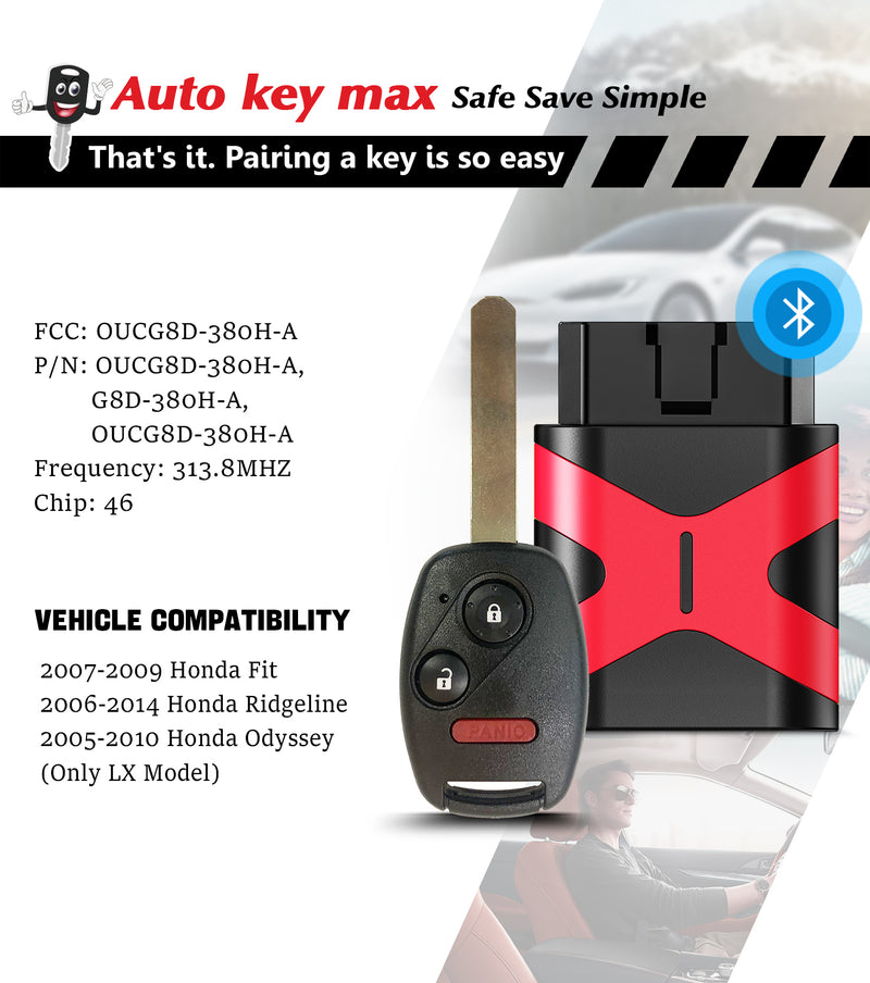 Car Key fob Programmer Replacement for 2003 - 2007 Honda Accord Remote OUCG8D-380H-A SKU: KPRO+H3SA-H4SA