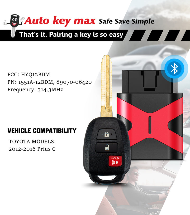 DIY Programmer Tool  for 2012-2016 Toyota Prius C 2012-2014 Camry, HYQ12BDM with G Chip SKU: KPRO+T3SB-T4SB