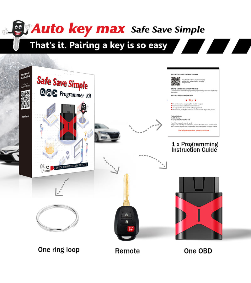 DIY Programmer Tool  for 2012-2016 Toyota Prius C 2012-2014 Camry, HYQ12BDM with G Chip SKU: KPRO+T3SB-T4SB