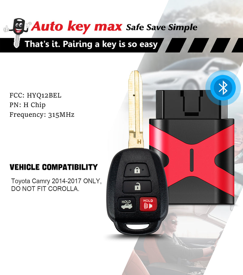 2 DIY Programmer Kit for 2013-2015 Toyota Rav4 2014-2016 Prius C V Camry,HYQ12BEL H Chip SKU: KPRO+T3SC-T4SC