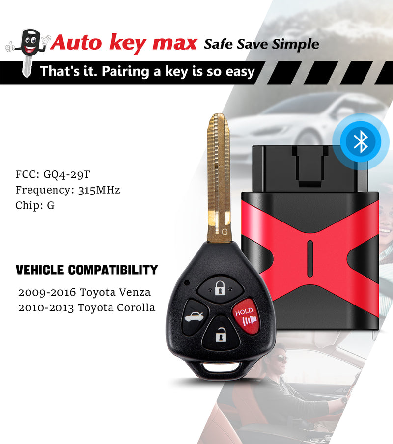 DIY Programmer Tool  for 2009-2016 Toyota Venza 2010-2013 Corolla GQ4-29T with G Chip SKU:KRO+T4SD