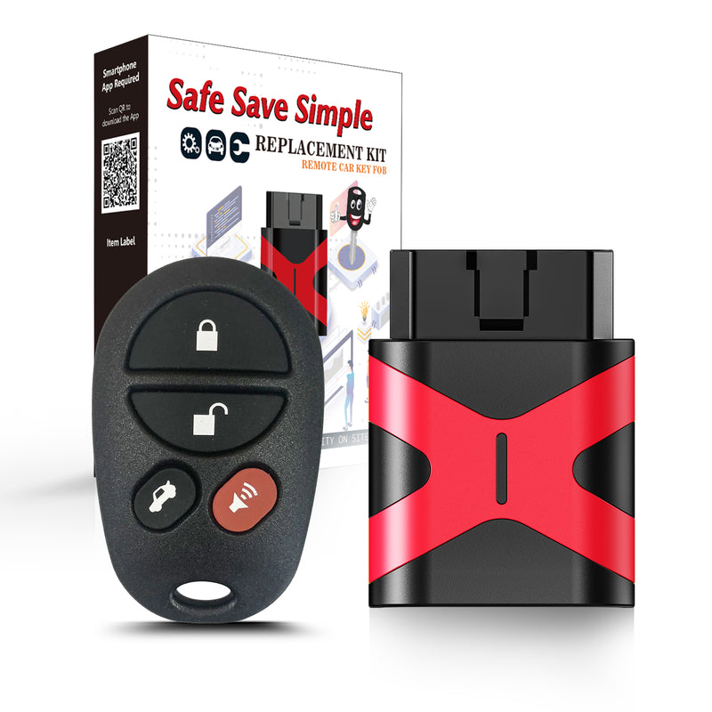 Key Fob Programmer Kit , Simple Key Fob Keyless Entry Remote , Replacement for Toyota Tacoma Tundra Sienna Sequoia Highlander 2004-2016 (GQ43VT20T) SKU:KPO+T3RC-T4RC-T5RA-T6RA