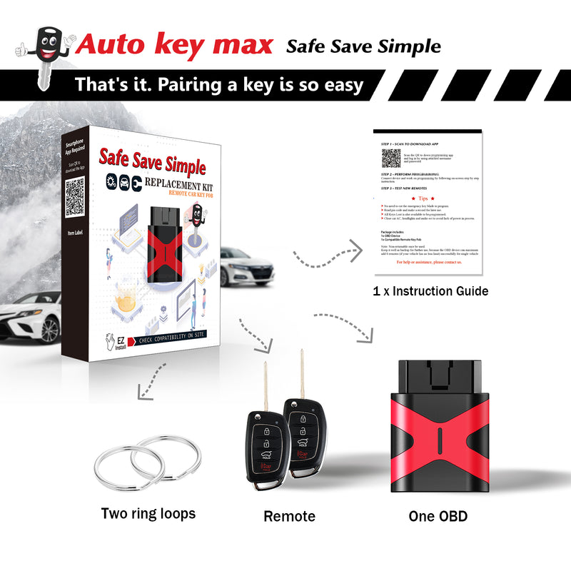 DIY Programmer Kit for 2015 - 2017 Hyundai Sonata Flip Remote TQ8-RKE-4F16 SKU: KPRO+K4SA