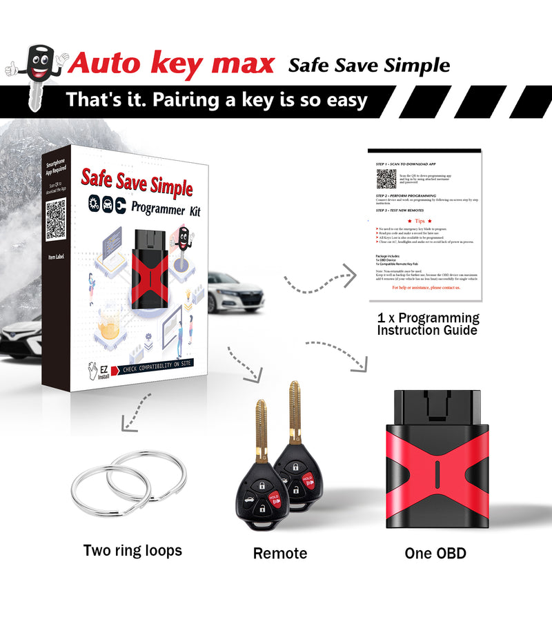 2 DIY Programmer Kit for Toyota Venza Corolla Avalon GQ4-29T SKU: KPRO+T4SD-T4SE-2