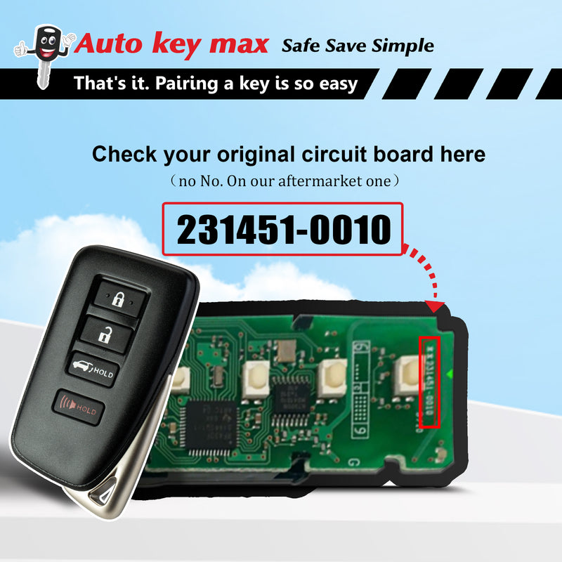 DIY Programmer Kit for 2016-2020 LEXUS RX350 RX450h Toyota Sienna Smart Remote HYQ14FBB  231451-0010  SKU: KPRO+L4RD