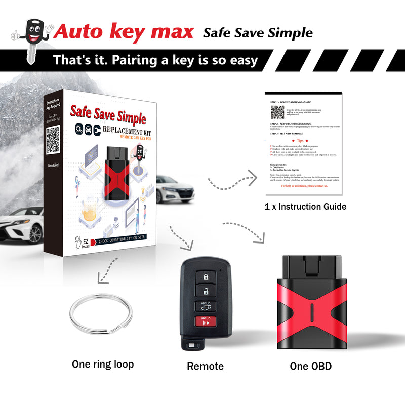 DIY Programmer Kit for 2013-2018 TOYOTA RAV4 Smart Remote HYQ14FBA 281451-0020 SKU: KPRO+T4RG