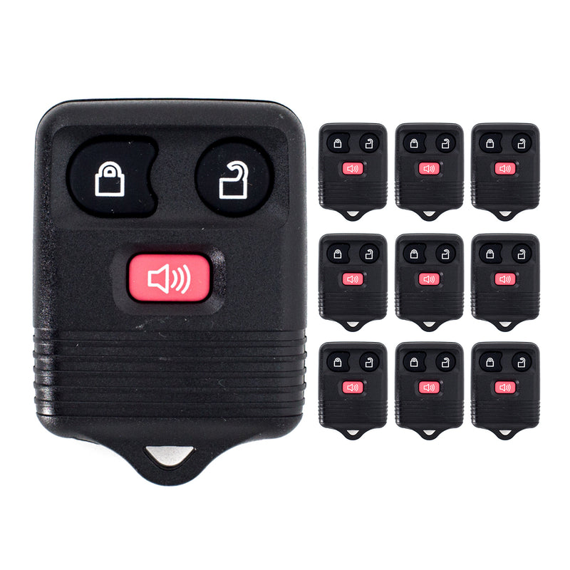 Lot of 10 New 3 Button Replacement Keyless Entry Remote Key Car Fob for Ford
