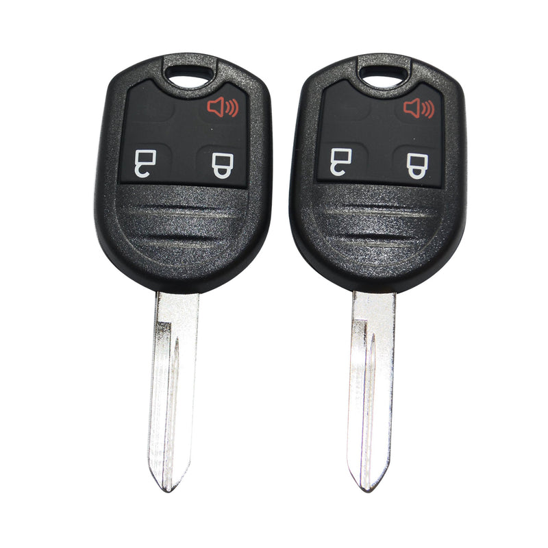2 New Uncut Remote Head Ignition Key Keyless Entry Combo Car Fob for Ford