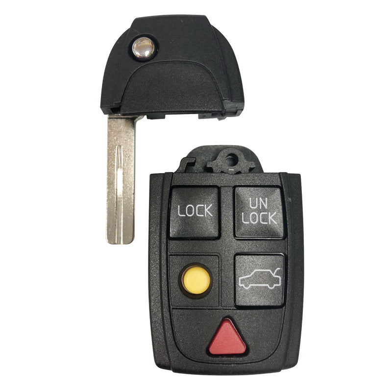 5 BUTTON REMOTE KEY FOB FLIP BLADE SHELL CASE FOR VOLVO S80 S60 V50 V70 XC 70 90 SKU: KS-VOLVO-A01